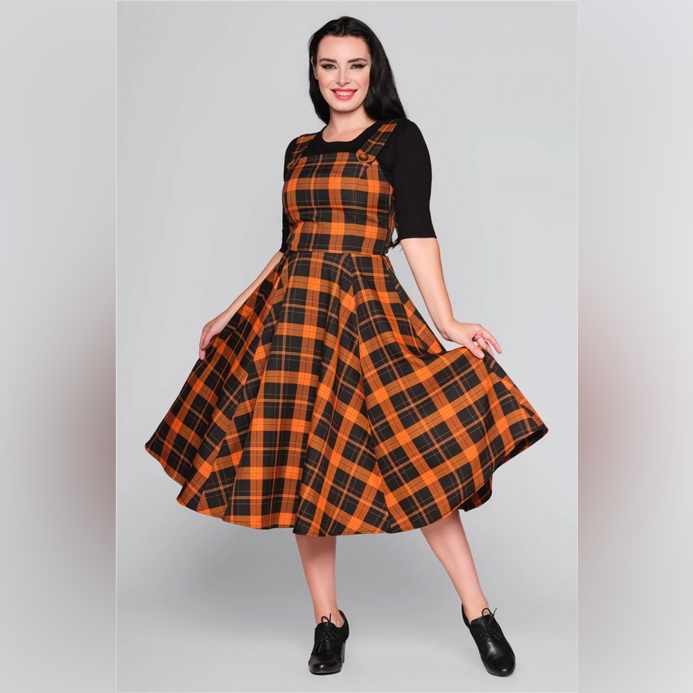 NWT Collectif Eloise Pumpkin Swing Dress UK 12 US 8 SOLD OUT Halloween Pinafore